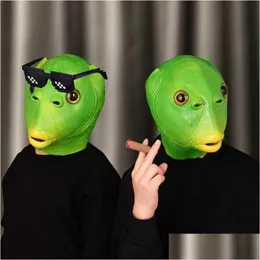 Party Masks Party Masks Funny Green Fish Mouth Latex Head Er Headgear Halloween Costume Cosplay 230330 Home Garden Festive Pa Dhgarden Dhjmk