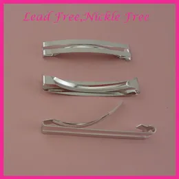 20PCS Silver Finish 6 0cm 2 35 Flat double bars metal hair barrettes at lead and nickle Bargain for Bulk339Z