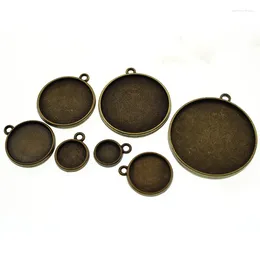 Pendant Necklaces Double Sided Blank Settings Cabochons Bases Bezel Trays Fits 8 10 12 14 16 18 20 25 30 Mm Pendants DIY Jewelry Making