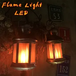 Utomhus prylar LED -flamlampor Flame Effekt glödlampa vindljus kreativt hem vintage dekoration halloween julklappar led ljus 231018