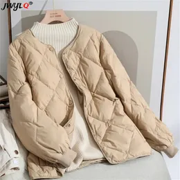 Womens Down Parkas Autumn Winter Solid Cotton Jacket Kvinnor Lätt kvinnlig lös vadderad avslappnad pufferkläder 231017