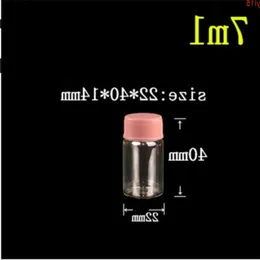 22*40*14mm 7mlガラスジャープラスチックキャップ透明な空のボトルコンテナ100pcs/lotgood数量hgaqq