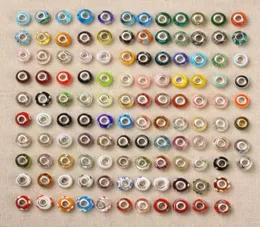 Whole 50pcslot Big Hole Beads for European Bracelet Lamwork coloured glaze DIY Charms Fit Beaded Bracelets Mix8123788