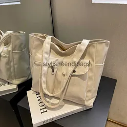 Axelväskor shoppingväskor duk kvinnliga och väska flerfickor underarmspåse stor kapacitet casual fasion stylisheendibags