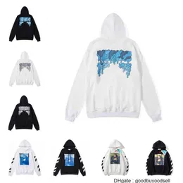 OW Heren Hoody Sweatshirt Designer Hoodies Off Geborduurde Capuchon Trui Mannen Vrouwen Hiphop Losse Oversize Pullover Jas Amerikaanse maat M-XXL 0YG0