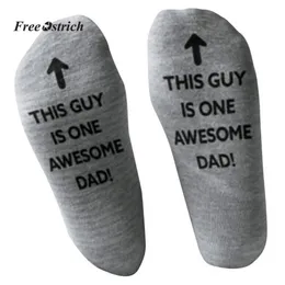 Ostrich Clothes Sock 2019 Men 'Awesome Dad' Father Gift Letter Print Funny Mid Short Socks running socks men funny 292D