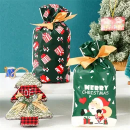 Dekoracje świąteczne Rok 2023 Candy Bag Santa Gift Snowflake Crisp Dripstring Merry for Home Noel Present