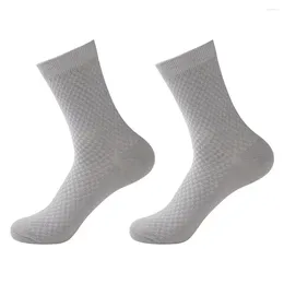 Erkek Çorap 1 Çifti Erkekler Orta Tüp Süper Yumuşak Elastik Nefes Alabilir Nem Usur Sıralı Renk Kış Sıcak Chaussettes Homme
