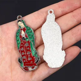 Kolye Kolyeleri Cottvo5pcs Christian Myamle Guadalupe Sagacts of Our Lady of Guadalupe Lands Antik Bakire Mary Charms DIY Yapma Takı Aksesuarları