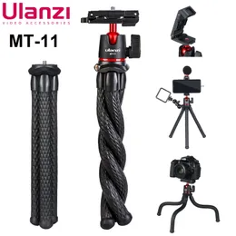 Tripodlar Ulanzi MT11 Telefon için Esnek Tripod DSLR Kamera Standı Uzaktan Kumanda Mini Ahtapot Bacakları 13 14 Pro Max Tutucu 231018