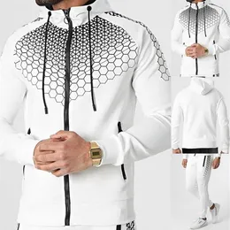 Erkek Trailtsits Erkekler Sıradan Setler 2021 Kış Marka Splice Jogger Trailsuit Zipper Hoodies Pants 2pc Sports Giyim Spor Takım Clo318g