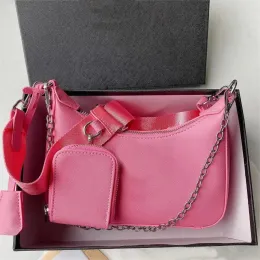 Bolsas de lona de designer rosa nylon atacado tote hobo bolsa para mulher sacos de ombro pacote de peito senhora bolsa de corrente mensageiro crossboby tote bolsas carteira preta