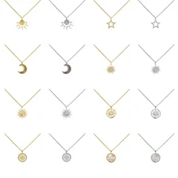 Pendant Necklaces Jewelry Necklace For Women With Chain Set Micro Paved Zircon Charms Moon Sun Star Shape Accessories Bulk Items Wholesale