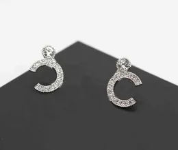 2023 Luxury quality charm stud earring with diamond in silver plated have stamp box special design PS4697A