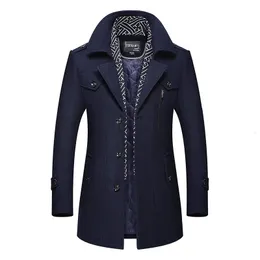 Мужское полушерстяное пальто BOLUBAO, мужское зимнее пальто, модное теплое толстое шерстяное пальто с отложным воротником в горошек, мужской плащ 231017