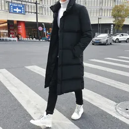 Männer Unten Parkas Männer Winter Jacke Für Mantel Einfarbig Park Lange Warme Männliche Dicke Slim Fit Oberbekleidung 4XL schwarz 231018