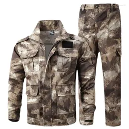 Men's Tracksuits Man Set Spring And Autumn Season Thickened Dirt Resistant Wear-resistant Camouflage Work Clothes Suits For Men