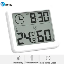 TIMERS DIGITAL CLOCK DESK مع درجة حرارة الرطوبة ساعات الحائط للمنزل المطبخ ديكورات مكتب Niditon 231018