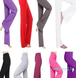 Pantaloni da yoga da donna con coulisse estivi Taglia Ps Sport Activewear Pantaloni larghi elasticizzati Assorbimento dell'umidità Leggero Viola Yeow Gamba svasata modale rossa