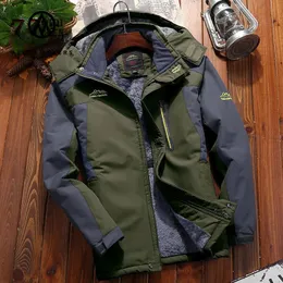 Men's Down Parkas Fleece Waterproof Jackets Winter Thick Warm Parka Hooded Coats Plus Size 7XL 8XL 9XL Windbreaker Military Jacket Overcoat 231018