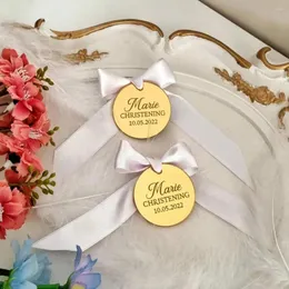 Party Supplies 30/50/100 Pcs Personalized Gold Acrylic Round Tags Custom Engraved Name Or Logo Wedding Baby Baptism DIY Decoration Gifts