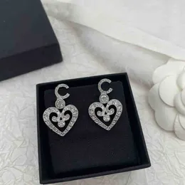 2023 Luxury quality drop earring with diamond in silver plated brooch hair clipper have stamp box PS4696A