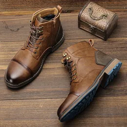 American 677 Style Men Brand Fashion Fashion Fashion Ackle Boots Leather #AL606 231018