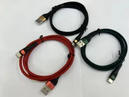 1M nylonflätade kablar flera färger typ C Micro USB -datakabel 2.4A Snabb laddningsladd för Samsung Xiaomi Huawei -telefoner 33 ll