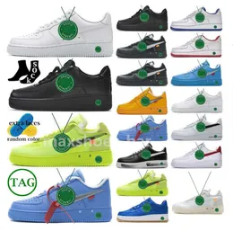 Nouveau BLANC x 1 Low Forces MCA University Blue 2019 Chaussures de course pour hommes Créateurs de mode Baskets un 1s des chaussures hors chaussures US UK 36-45 M11