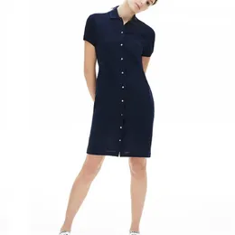 Abito da donna polo in coccodrillo Camicia di cotone Abiti Casual Polo Abbigliamento Gonna a trapezio Fresh Sweet Apparel marca donna dressses277t