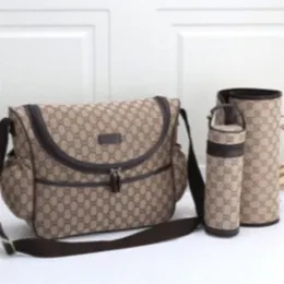 Mamma baby blöja väska 3-stycken set av hög kvalitet designer tryck multifunktionell axelväska mamma och tjej gåva kreativ A06