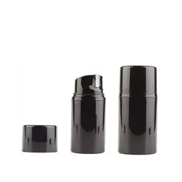 12 pezzi 30ml 50ml 80ml 100ml 120ml 150ml Bottiglia vuota per pompa di lozione airless Bottiglia per pompa per crema per lozione nera Cura della pelle nera Contenitori da viaggio per la cura personale Jhjpk