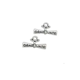 Charms 100pcs Vintage Sier Cynk Stop Graduate Charms Naszyjnik Naszyjnik do biżuterii Making 10x21 mm Biżuterię Biżuterię Komponenty DHEPR