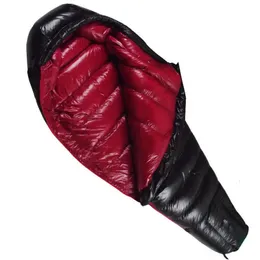 Sacos de dormir ao ar livre saco de dormir múmia estilo enchimento pato para baixo 400g 600g 800g 1000g 1200g ultraleve para viagens caminhadas equipamentos de acampamento 231018