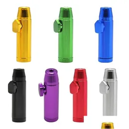 Accessori 7 Colori Alluminio Rotondo Sniffer Snorter Dispenser Scatole di Polvere 54Mm Punte per Bocca in Metallo Snuff Kit Box Nasale a Prova di Perdite Stor Dh9N2