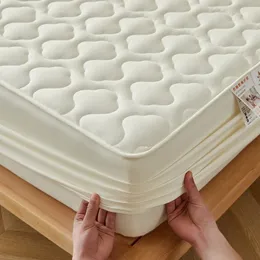 Mattress Pad Cotton Thicken Cover Quilted Protector Breathable Fitted Bed Sheet Washable Mat Double Queen King Size 231017