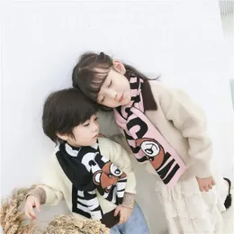 Scarves Autumn and Winter Imitation Cashmere Wool Scarf Cartoon Bear Knitted Children's Scarf 1-15 years Old Children's Winter Scarf 231017