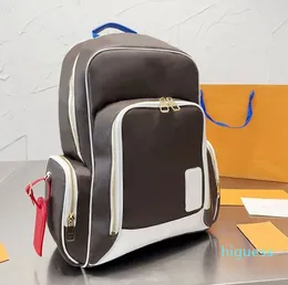 2023 Mochila Mulheres Bolsa de Ombro Mais Novo Pacote de Bolsas Bolsa Velha Flor Letras Revestidas de Lona Dourada Hardware Múltiplos Bolsos Bolsos de Grande Capacidade