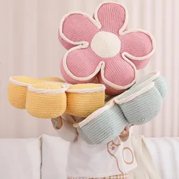 Plüschkissen Kissen Lebensechte Sonnenblumen-Sitzkissen Plüsch-Pflanzenkissen Daunen-Baumwollfüllung Gelb Rosa Beige Stuhlblumenkissen Valentinstagsgeschenk 231017