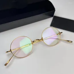 Óculos de sol quadros kv10 oval ouro prata estilo japonês óculos puro titânio perna longa designer marca óculos prescrição eyewear