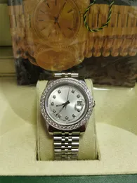 Con scatola originale Orologi di lusso di alta qualità 41mm Uomo quadrante bianco 18 carati Orologio da polso da uomo automatico di marca di moda DIAMOND più grande