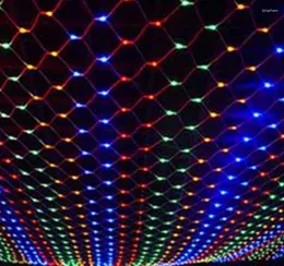 Dizeler LED Net Mees String Peri Lights 204LEDS 6.56 ft x 9.84 8 Modesperparency Su geçirmez Noel Dekoratif