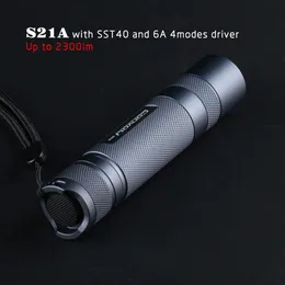 Flashlights Torches Gray convoy S21A with luminus sst40 copper DTP board and ar-coated inside Temperature protection 21700 flashlight torch light 231018