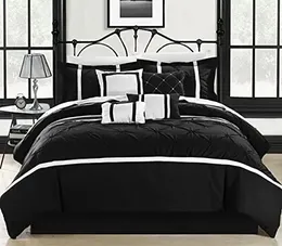 Sängkläder sätter Vermont White 8 PC Comforter Set King Black 231018