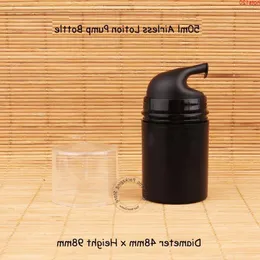 30pcs/lot New New Black Flast 50ml Airless Pump Lotion Elemusion Bottle 5/3oz 소형 포장 여성 화장품 냄비 50g 용기 수량 ghtai