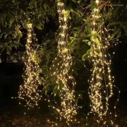 Stringhe da 2 metri con spina UE/USA, luci di ramo, scatola batteria 2XAA, decorazione a cascata per matrimoni al coperto, feste sull'albero di Natale