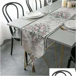 Table Runner Modern Minimalist Jacquard Cloth Dinner Luxury Home Decor Coffee El Bed S 230105 Drop Delivery Garden Textiles Cloths Dhmde