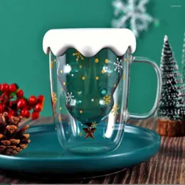 Vinglas med jul kaffemjölk mugg trädstjärna cup anti-scaling dubbel väggar glas barn Xmas gåvor verre sv