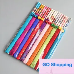 Quality Unique Disposable Bamboo Wedding Chopsticks Favors With Silk Pouch 10pair / lot