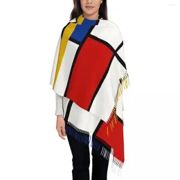 Sciarpe Sciarpa con nappa da donna Geometria moderna Lungo inverno caldo scialle avvolgente Minimalismo minimalista Regali d'arte Pashmina